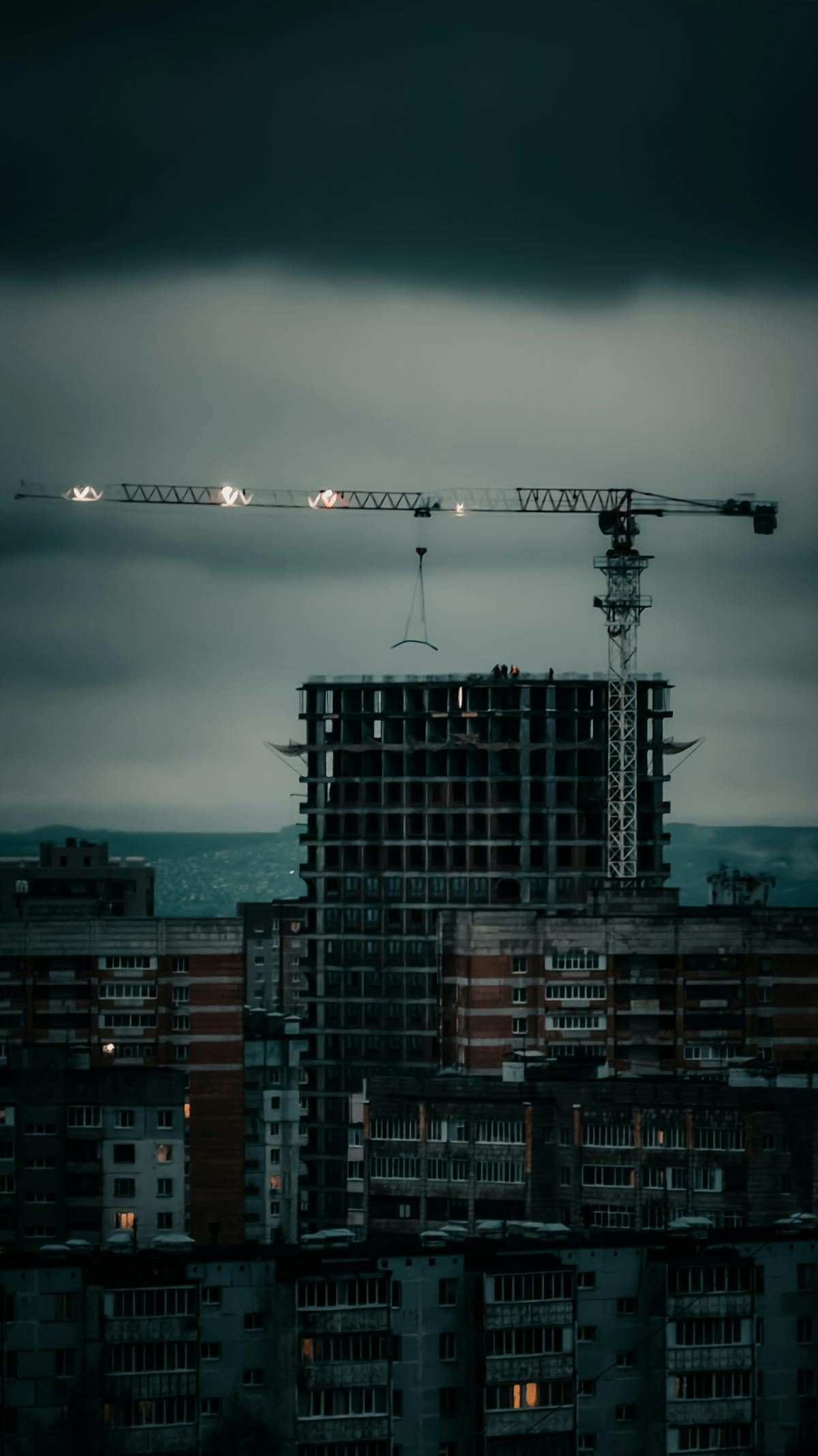 Urban asset in transition at dusk